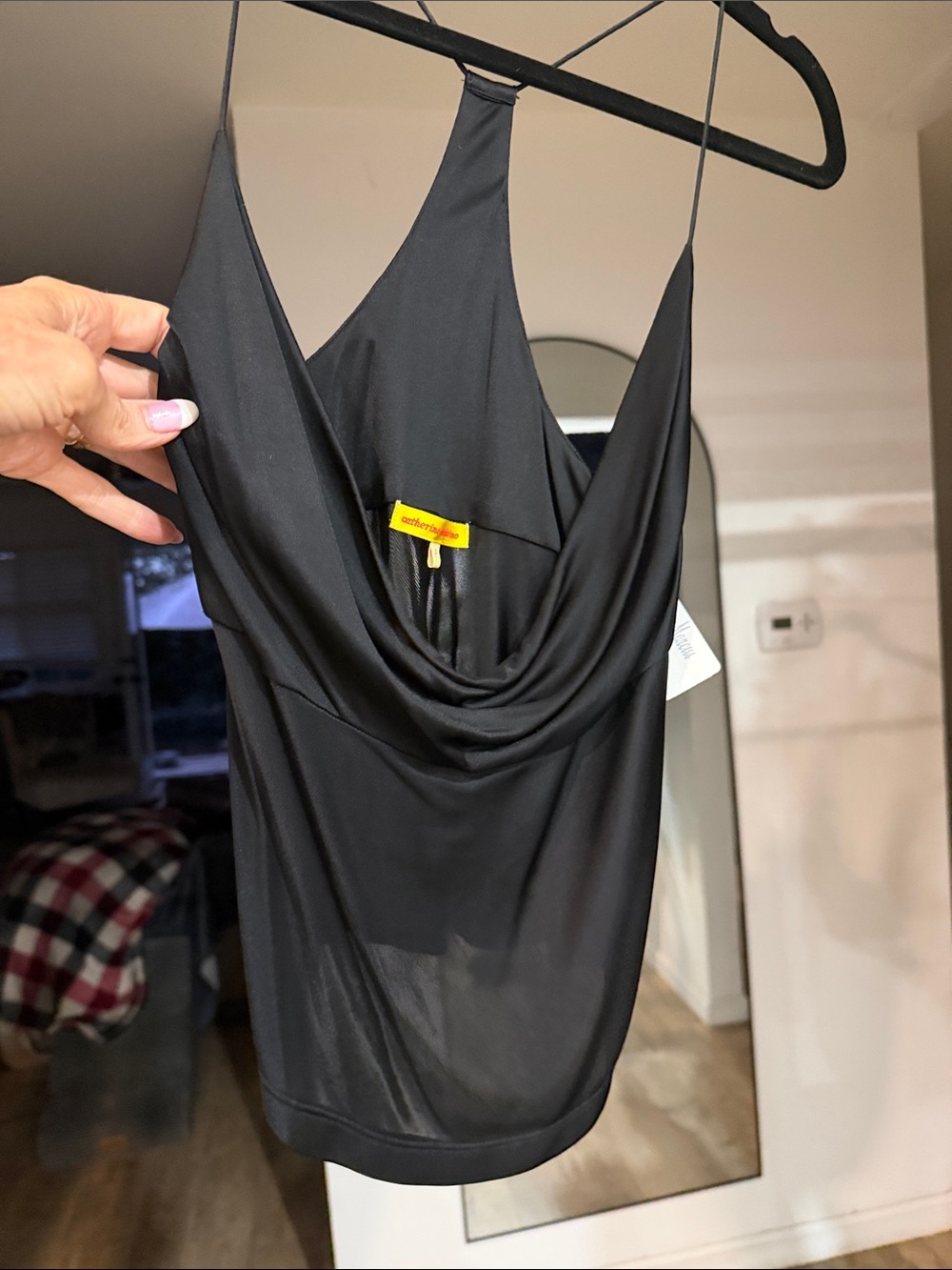 Catherine Malandrino Black Draped Cowl Camisole - Picture 7 of 11